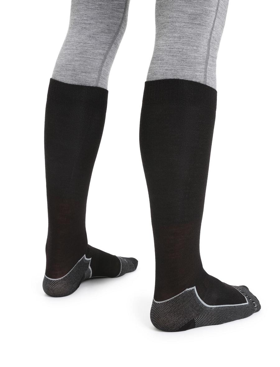 Black Icebreaker Merino Ski+ Ultralight Over the Calf Men's Socks | AU 1018SGLO